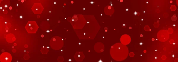 Fondo Rojo Abstracto Con Bokeh Estrellas — Foto de Stock