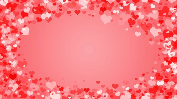 Coração Vermelho Amor Confettis Dia Dos Namorados Gradiente Excelente Fundo — Fotografia de Stock