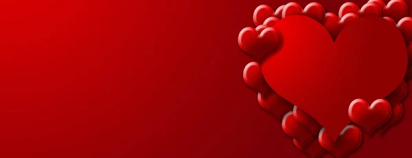 Valentinstag Hintergrund Mit Roten Herzen — Stockfoto