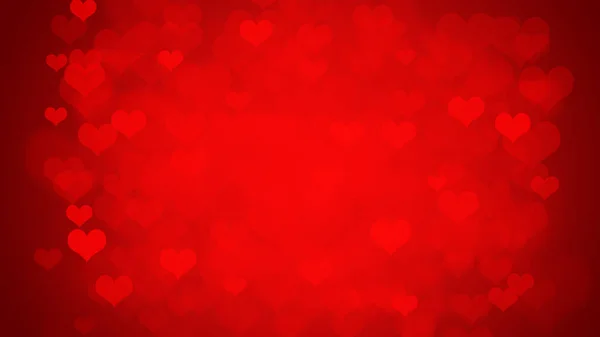 Kırmızı Kalpli Sevgililer Günü Soyut Arkaplan — Stok fotoğraf
