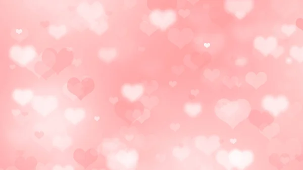 Hart Bokeh Roze Achtergrond Valentijnsdag Achtergrond — Stockfoto