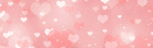 Hart Bokeh Achtergrond Aftelkalender Voor Valentijnsdag Achtergrond — Stockfoto