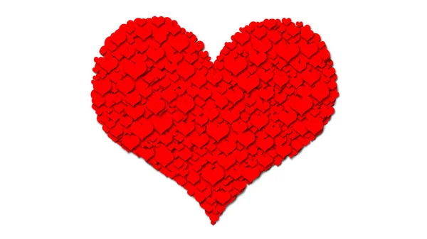 Red Heart White Background Valentine Day — Stock Photo, Image