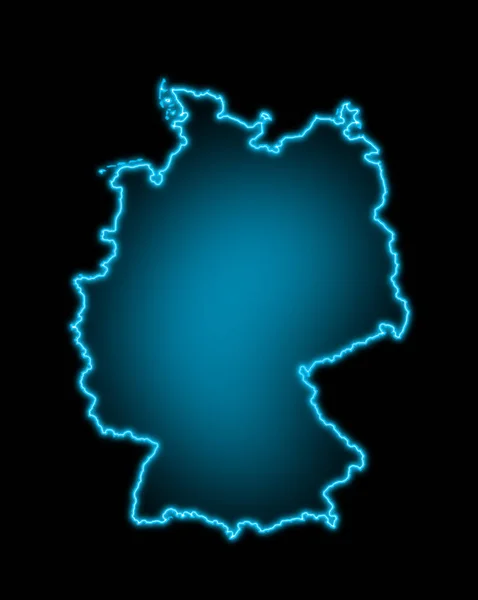 Deutschland Karte Blue Glow Futuristisch — Stockfoto