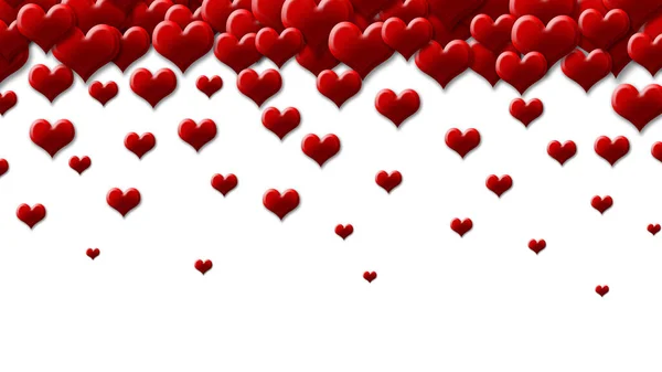 Valentýn Pozadí Červenými Srdci — Stock fotografie