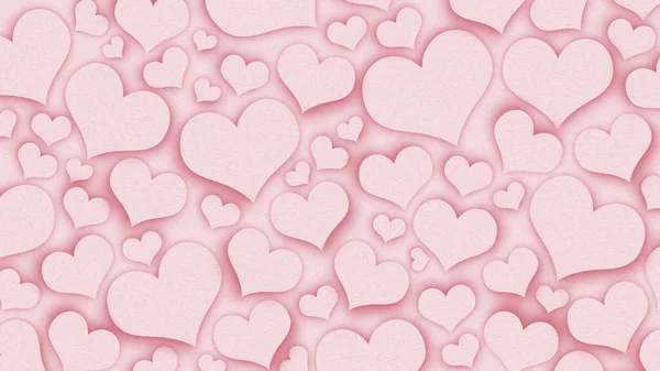 Fondo Del Día San Valentín Con Corazones Rosas — Foto de Stock