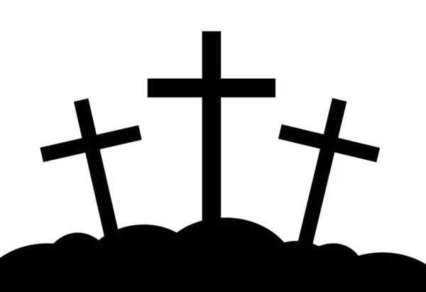 Крест Силуэт Фоне Заката Неба Христианская Религия Рендеринг — стоковое фото