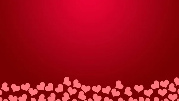 Červené Srdce Miluje Konfety Valentýnský Gradient Pozadí Padající Sešité Papírové — Stock fotografie