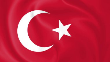 Rüzgarda dalgalanan Türkiye bayrağı. Bir serinin parçası.