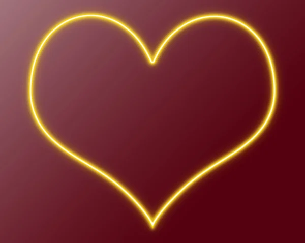 Neon heart on a red background. Valentine\'s day.