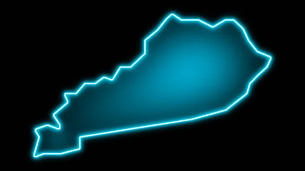 Kentucky Mapa Azul Brillo Futurista — Foto de Stock