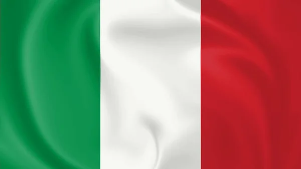 Italiensk Flagga Vinkar Vinden Realistisk Och Detaljerad Textur — Stockfoto