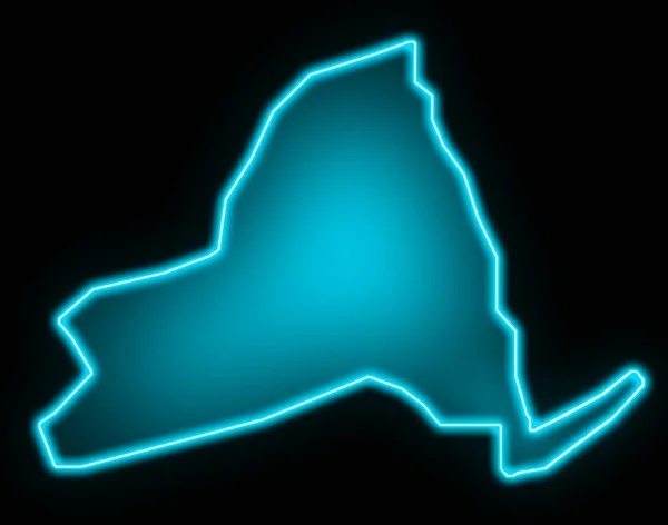 New York Kaart Blauw Gloed Futuristisch — Stockfoto