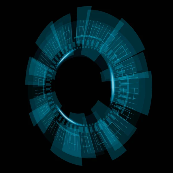 Holografický Hud Modrý Kruh Futuristický Design — Stock fotografie