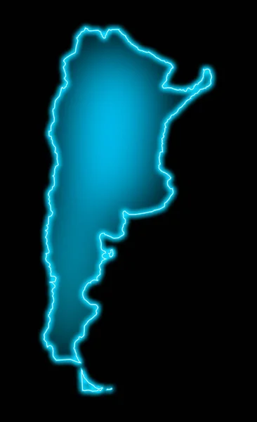 Argentina Atlas Azul País Futurista Brilho Mapa Nação Nacional Sul — Fotografia de Stock