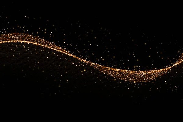 Partikel Och Glitter Ljus Med Våg — Stockfoto