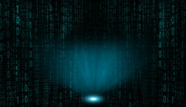 Matrix Dijital Biti Olan Holografik Hud Dairesi — Stok fotoğraf