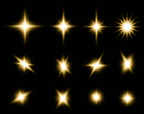 Yıldız Işığı Veya Parçacık Etkisi Koleksiyonu — Stok fotoğraf