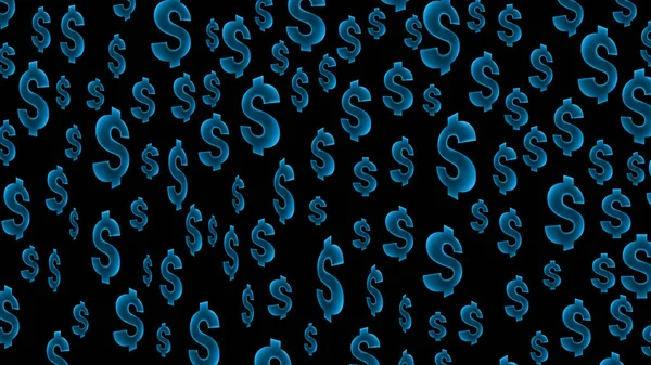 Usd Geld Logo Fällt Blau Leuchten Lichteffekt — Stockfoto