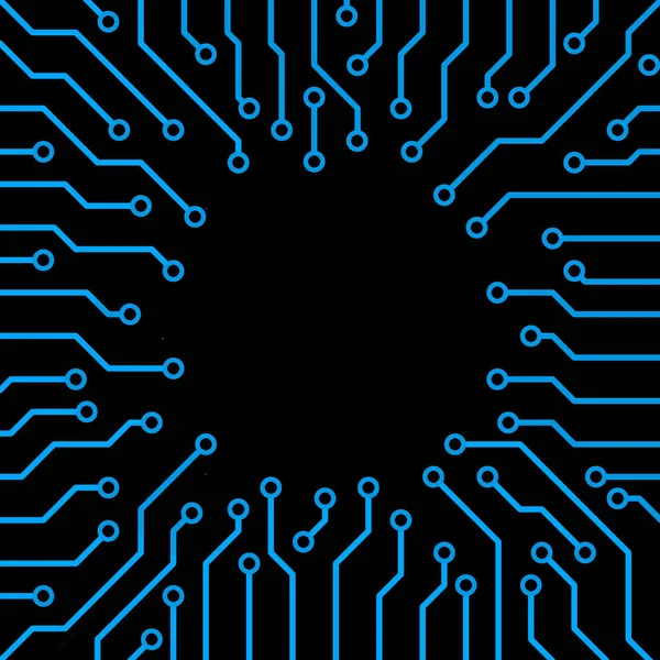 Tecnologia Futurista Circuito Azul — Fotografia de Stock