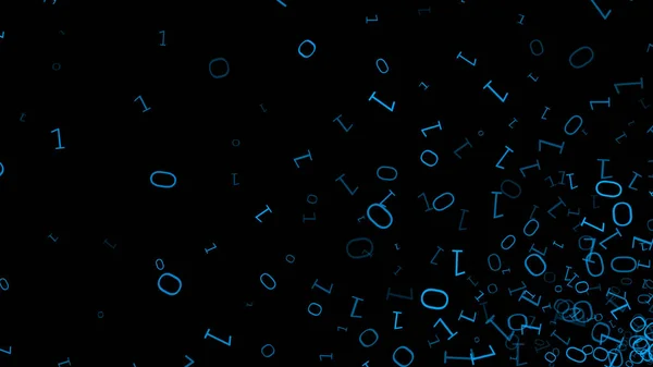 Bináris Bit Szikrázó Kék Ragyogás Futurisztikus Design — Stock Fotó