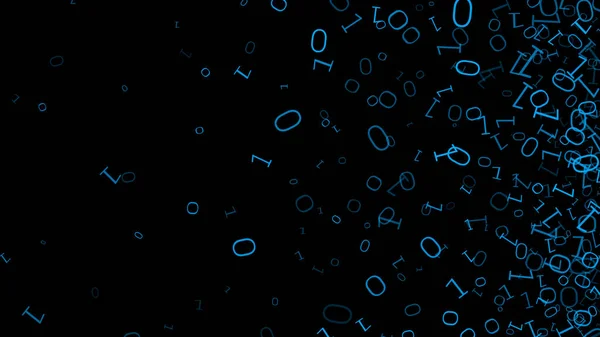 Bit Binario Brillo Azul Brillo Diseño Futurista —  Fotos de Stock