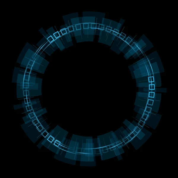 Holográfico Círculo Hud Azul Brillo Futurista Tecnología Abstracto Transparente Fondo —  Fotos de Stock