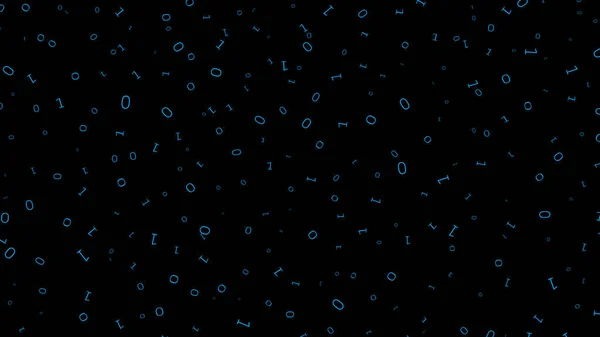 バイナリビットブルーランダム散乱透明背景 — ストック写真