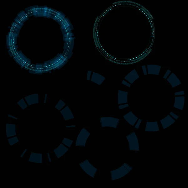Hud Círculo Holográfico Azul Brillo Diseño Futurista Con Forma Separada —  Fotos de Stock