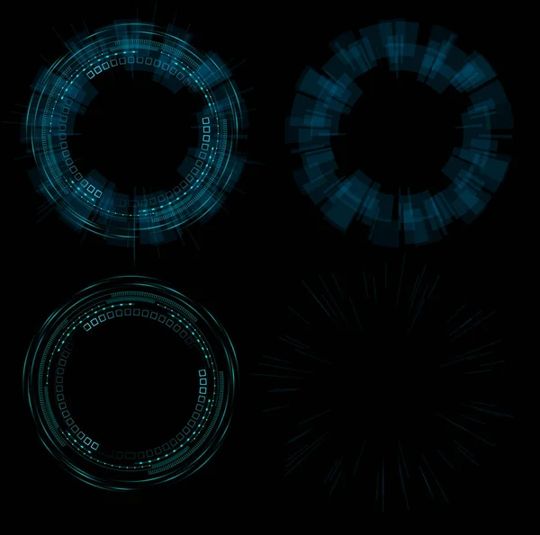Círculo Hud Diseño Futurista Holográfico Con Brillo Azul Forma Separada —  Fotos de Stock