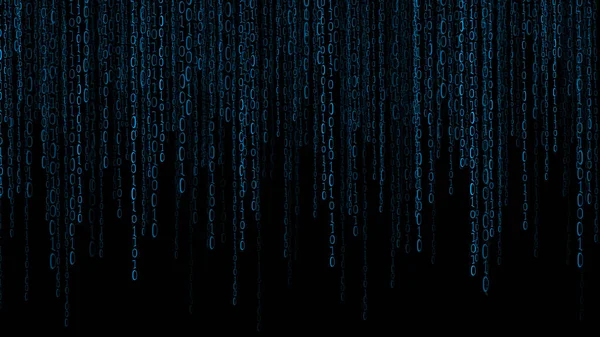 Fundo Hacker Com Bit Binário Uma Queda Azul Zero — Fotografia de Stock
