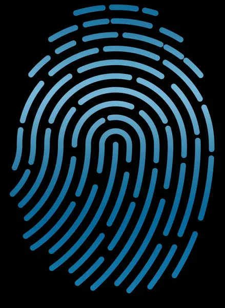 fingerprint scan blue with black background