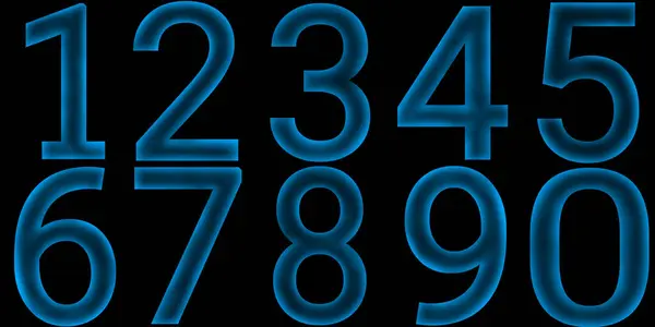 Numbers One Nine Blue Glow Futuristic Design — Stock Photo, Image