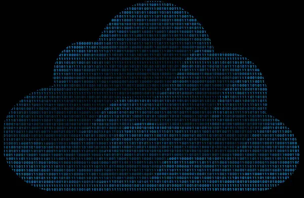 Bit Binäres Cloud Computing Symbol — Stockfoto