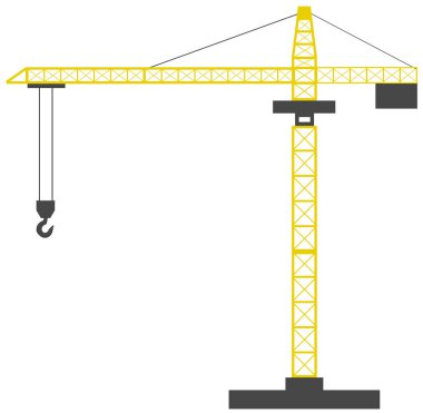 Sarı renkli vinç kulesi çizimi