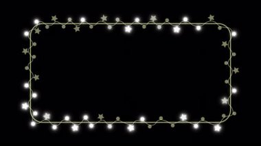 Çerçeve Parıltısı Altın Yıldız LED Sınır Canlandırma Döngüsü.