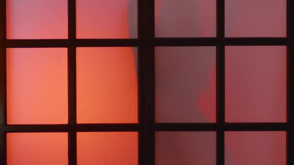 Renkli Işık Parlamalarında Matt Glass Arkasında Dans Eden Tanınmamış Bir — Stok video