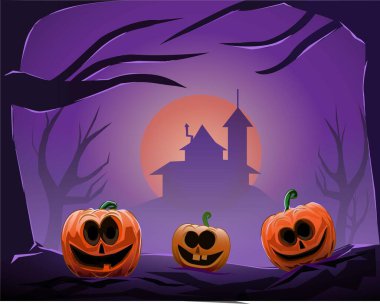 Hallowen arkaplanı ile balkabağı