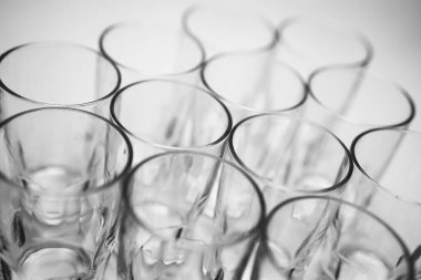 background of circle stripes formed from many black and white glass cups