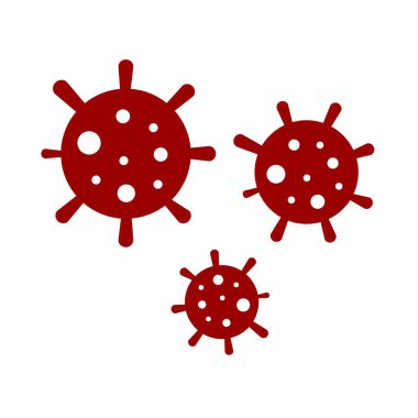 Three red viruses isolated on white