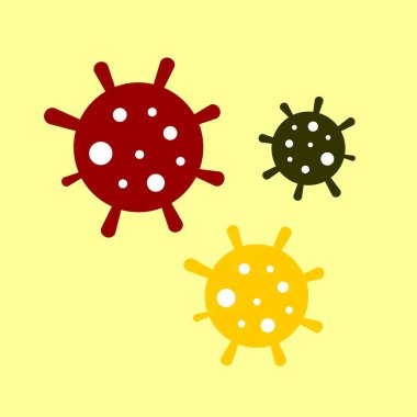 Three viruses with three colors and three sizes