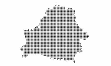 Belarus dotted map with grunge texture in dot style. Abstract vector illustration of a country map with halftone effect for infographic.