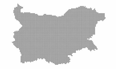 Bulgaria dotted map with grunge texture in dot style. Abstract vector illustration of a country map with halftone effect for infographic.