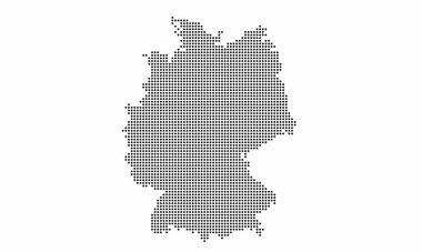 Germany dotted map with grunge texture in dot style. Abstract vector illustration of a country map with halftone effect for infographic.