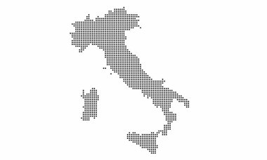 Italy dotted map with grunge texture in dot style. Abstract vector illustration of a country map with halftone effect for infographic.