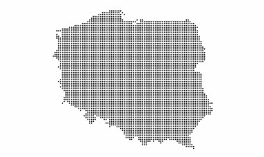 Poland dotted map with grunge texture in dot style. Abstract vector illustration of a country map with halftone effect for infographic.