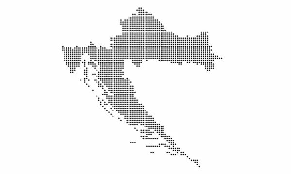 Kroatië Gestippelde Kaart Met Grunge Textuur Dot Stijl Abstracte Vectorillustratie — Stockvector