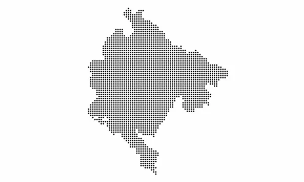 Montenegro Mapa Punteado Con Textura Grunge Estilo Punto Ilustración Vectorial — Vector de stock