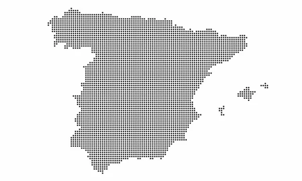 Mapa Punteado España Con Textura Grunge Estilo Punto Ilustración Vectorial — Archivo Imágenes Vectoriales