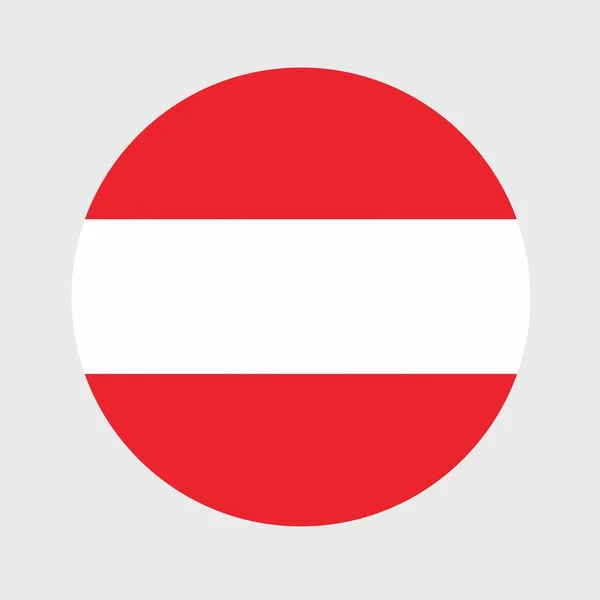 Vektor Illustration Platt Rund Form Österrike Flagga Officiella Nationella Flagga — Stock vektor